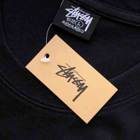Men's Stussy Skateboard Surfing Print Black Short Sleeves Size: L - Picture 3 of 6